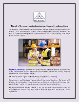 The role of document scanning in enhancing data security and compliance