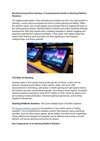 iGaming Platform Solutions