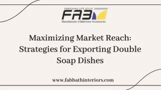 Maximizing Market Reach: Strategies for Exporting Double Soap Dishes