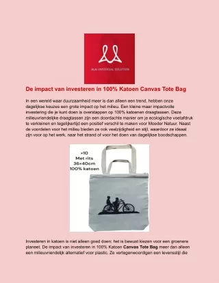 De impact van investeren in 100% Katoen Canvas Tote Bag