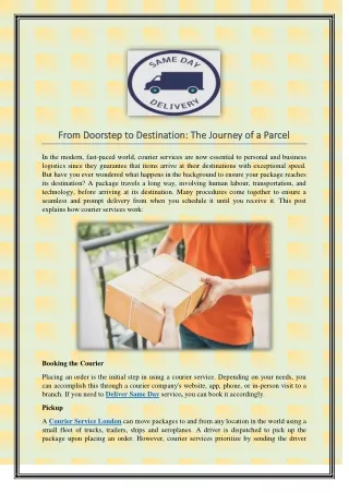 From Doorstep to Destination The Journey of a Parcel