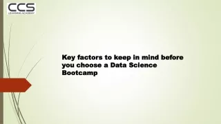 Key factors to keep in mind before you choose a Data Science bootcamp