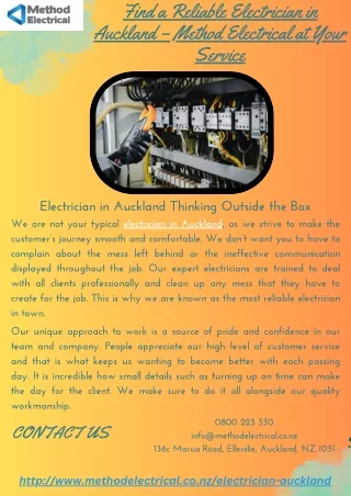 Find a Reliable Electrician in Auckland – Method Electrical at Your Service