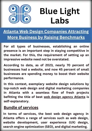Atlanta Web Design Companies Attracting More Business by Raising Benchmarks