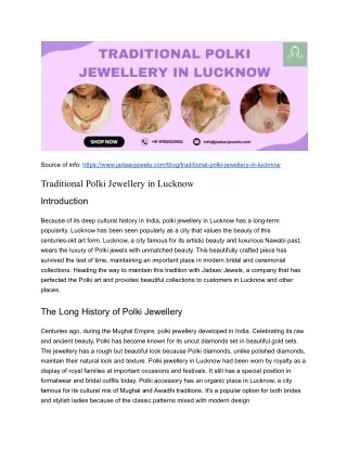 Traditional Polki Jewellery in Lucknow