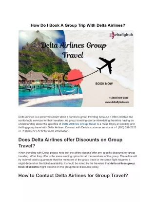 How Do I Book A Group Trip With Delta Airlines
