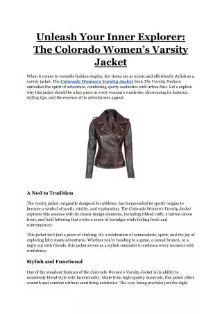 Unleash Your Inner Explorer_ The Colorado Women’s Varsity Jacket