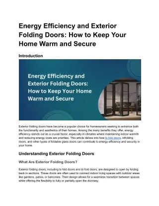 Energy Efficiency and Exterior Folding Doors_ How to Keep Your Home Warm and Secure