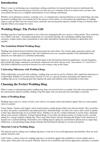 Wedding Rings: The Perfect Gift to Celebrate Your Commitment