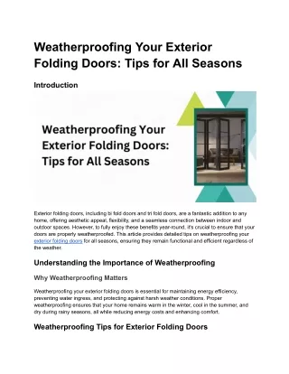 Weatherproofing Your Exterior Folding Doors_ Tips for All Seasons