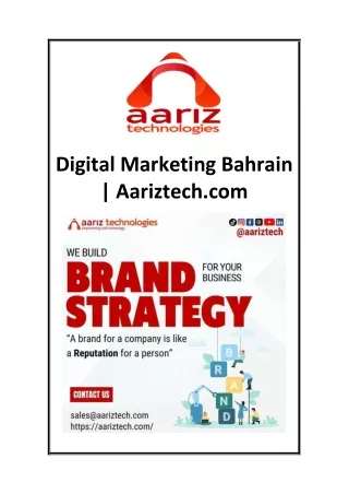 Digital Marketing Bahrain  Aariztech.com