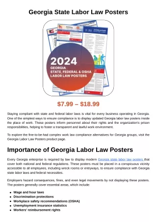 Labor Poster Compliance Georgia: Stay Ahead of Regulations