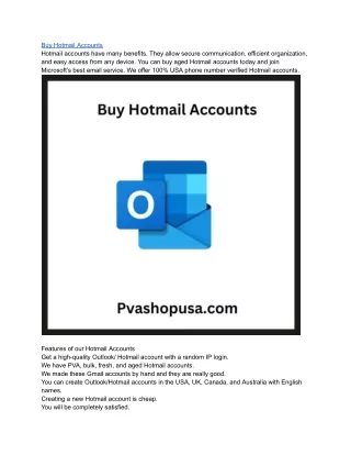 Buy Hotmail Accounts