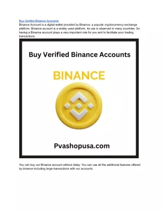 Buy Verified Binance Accounts