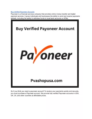 Buy Verified Payoneer Accounts