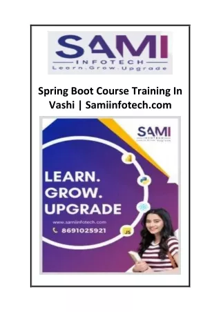 Spring Boot Course Training In Vashi  Samiinfotech.com