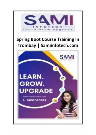 Spring Boot Course Training In Trombay  Samiinfotech.com