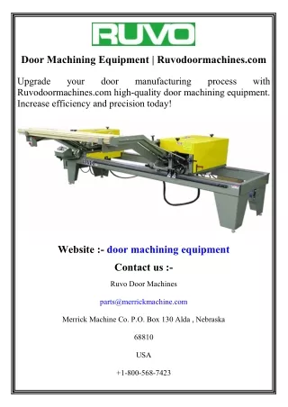 Door Machining Equipment   Ruvodoormachines.com