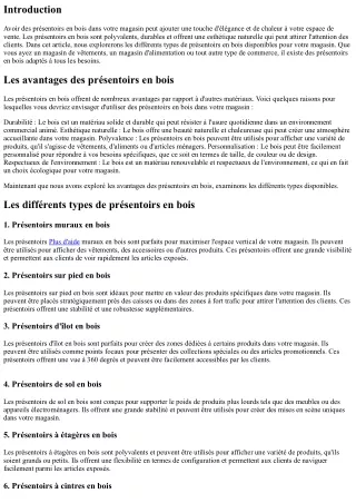 Les différents types de présentoirs en bois pour votre magasin