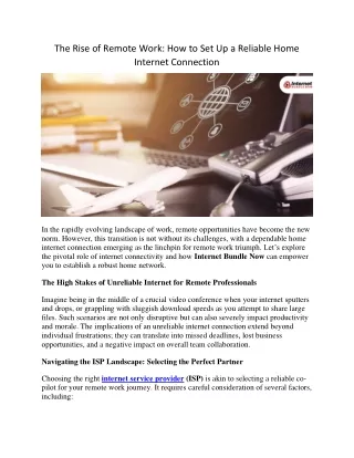 The Rise of Remote Work How to Set Up a Reliable Home Internet Connection