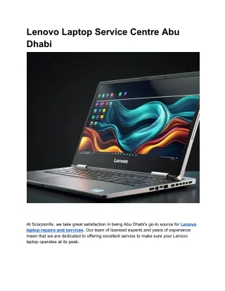 Lenovo Laptop Service Centre Abu Dhabi