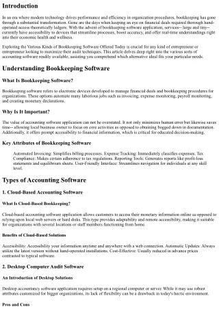 Discovering the Different Types of Bookkeeping Software Available Today