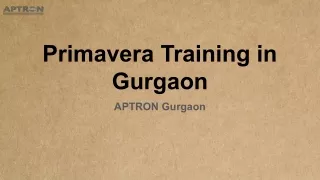 Primavera Training in Gurgaon