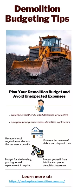 Demolition Budgeting Tips Infographic