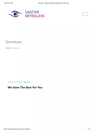 Services - Saatvik Netralaya Complete Eye Care Clinic