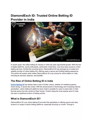 DiamondExch ID_ Trusted Online Betting ID Provider in India