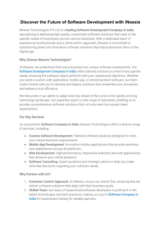 Discover the Future of Software Development with iNoesis