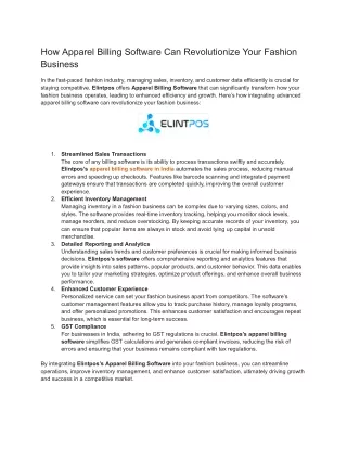 How Apparel Billing Software Can Revolutionize Your Fashion Business