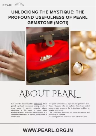 Unlocking the Mystique The Profound Usefulness of Pearl Gemstone (Moti)