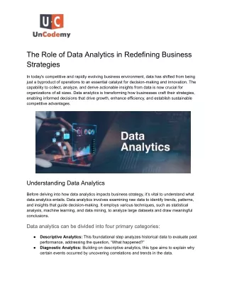The Role of Data Analytics in Redefining Business Strategies