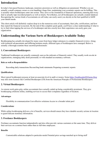 Recognizing the Different Forms Of Bookkeepers Available Today
