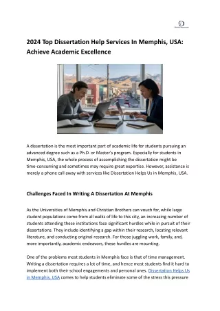 2024  Top Dissertation Help Services In Memphis, USA_ Achieve Academic Excellence