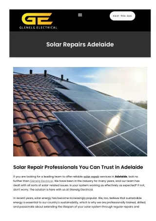 Solar Repairs Adelaide