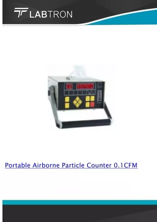 Portable Airborne Particle Counter 0.1CFM