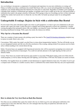 Unforgettable Evenings: Rejoice in Type with a Party Bus Rental