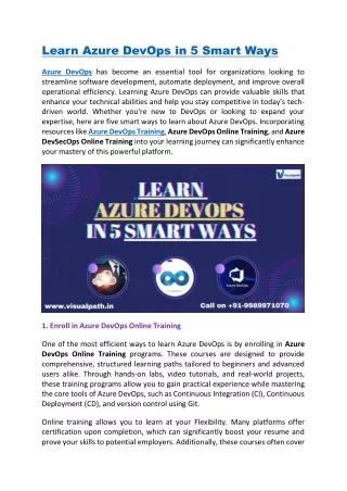 Azure DevOps Training - Azure DevSecOps Online Training