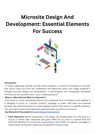 Microsite Design And Development Essential Elements For Success