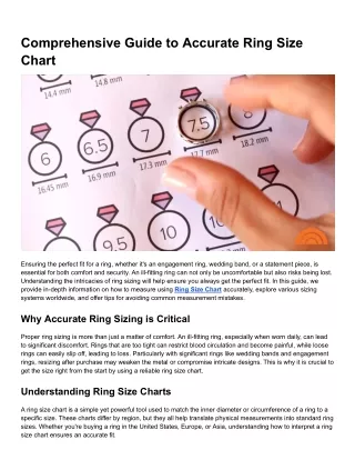 Comprehensive Guide to Accurate Ring Size Chart
