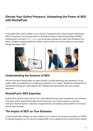 Elevate Your Online Presence Unleashing the Power of SEO with RocketFuel