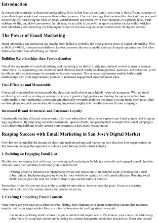 Reaping Success with Email Marketing in San Jose's Digital Market
