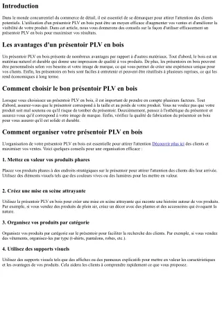 Comment utiliser efficacement un présentoir PLV en bois pour augmenter vos vente