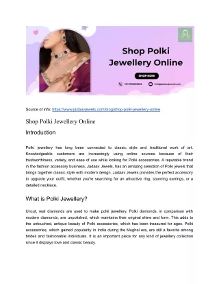 Shop Polki Jewellery Online