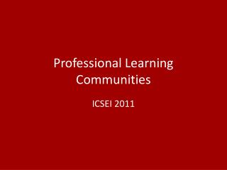 Professional Learning Communities