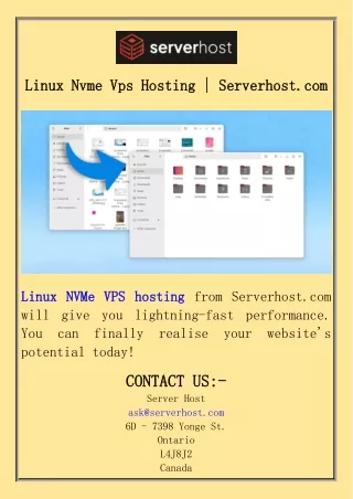Linux Nvme Vps Hosting  Serverhost.com