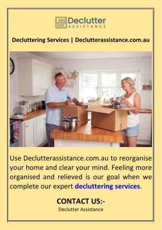 Decluttering Services  Declutterassistance.com.au