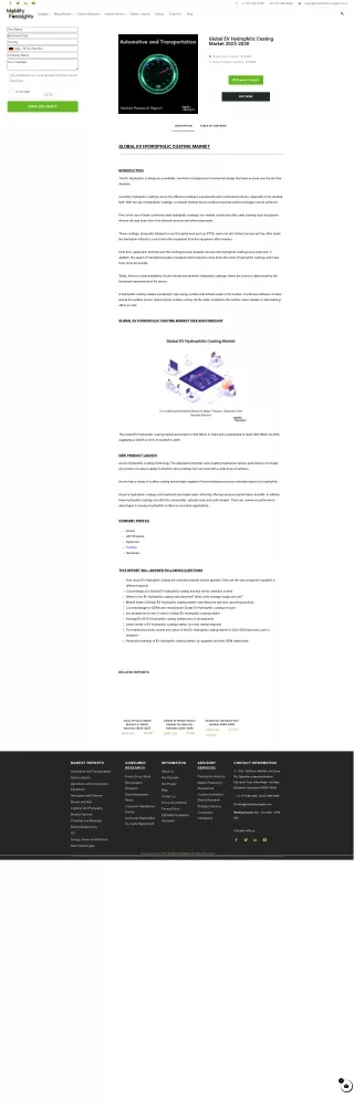 Global EV Hydrophilic Coating Market trends 2023-2030